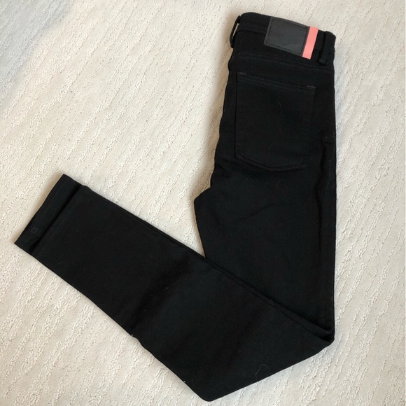 ACNE Studios Bla Konst Mid-Rise Peg Black Skinny Jeans Black Size 29/32 New WOT - Picture 12 of 13
